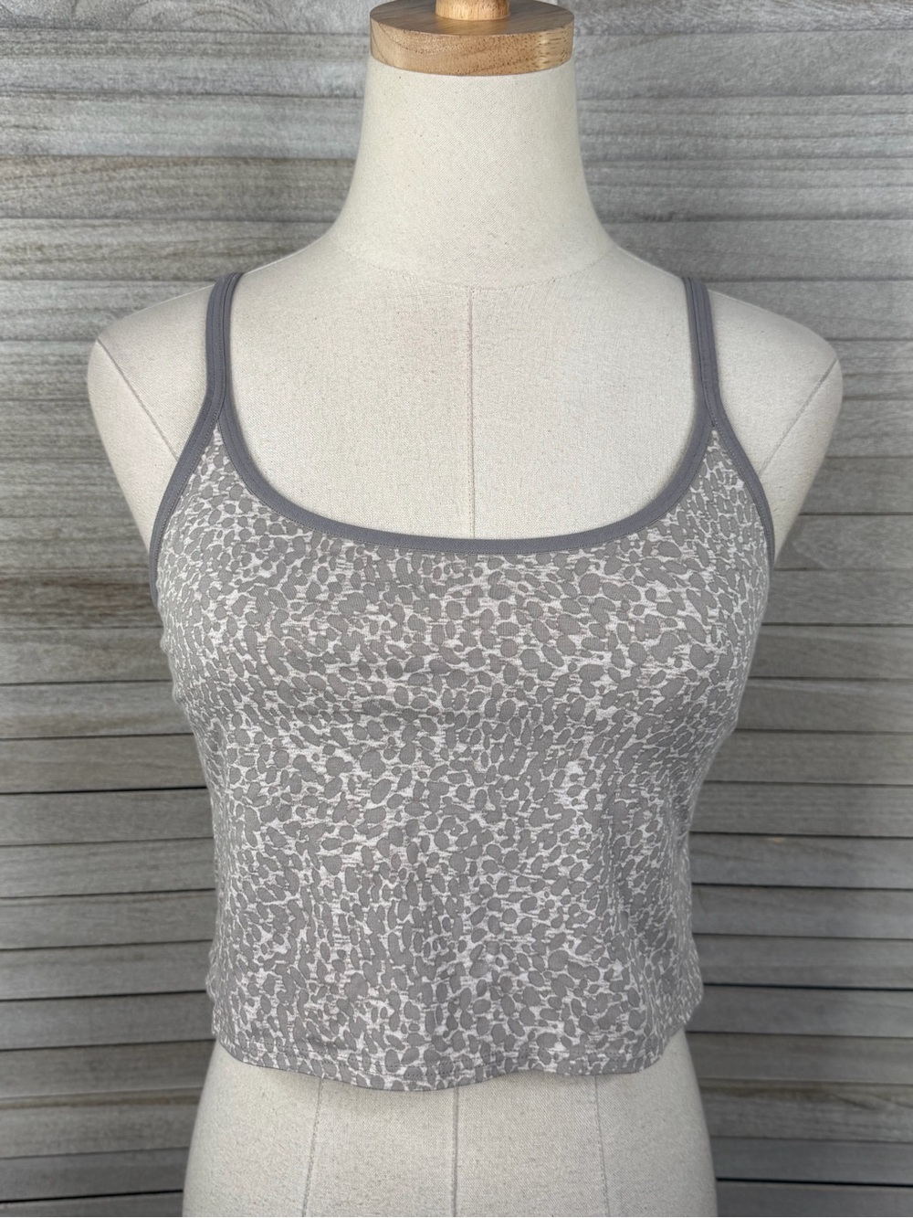 OLD NAVY Supima Cotton Blend Cami Bralette Gray Leopard-Large